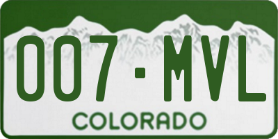 CO license plate 007MVL