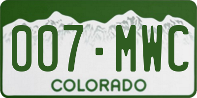 CO license plate 007MWC