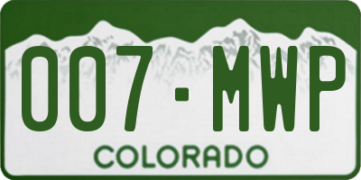 CO license plate 007MWP