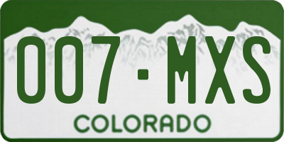 CO license plate 007MXS
