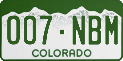 CO license plate 007NBM