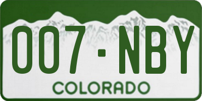 CO license plate 007NBY
