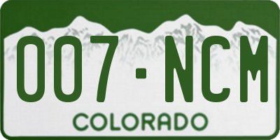 CO license plate 007NCM