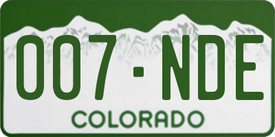 CO license plate 007NDE