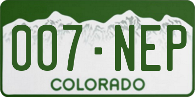 CO license plate 007NEP