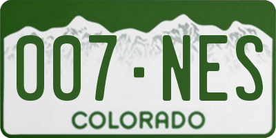 CO license plate 007NES