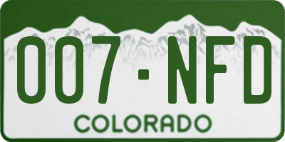 CO license plate 007NFD
