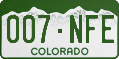 CO license plate 007NFE