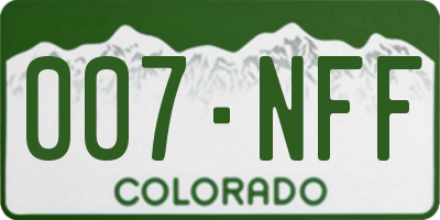 CO license plate 007NFF