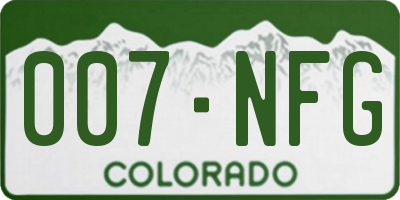 CO license plate 007NFG