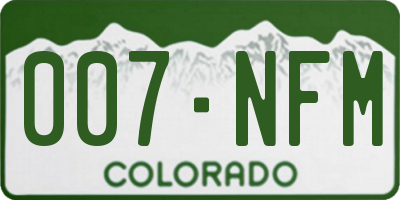 CO license plate 007NFM