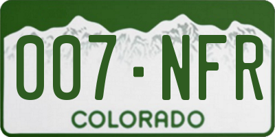 CO license plate 007NFR