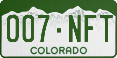 CO license plate 007NFT