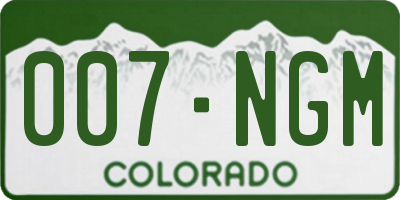 CO license plate 007NGM