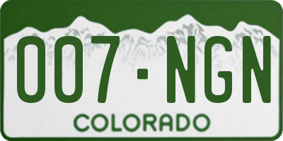 CO license plate 007NGN