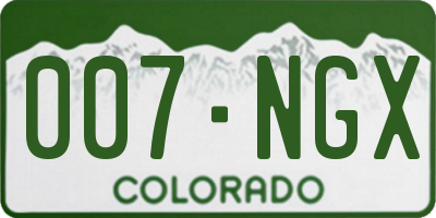 CO license plate 007NGX