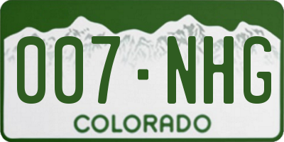 CO license plate 007NHG