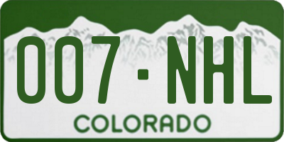 CO license plate 007NHL