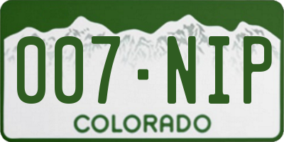 CO license plate 007NIP