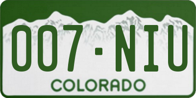 CO license plate 007NIU