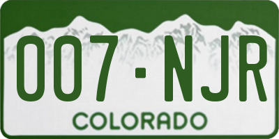 CO license plate 007NJR