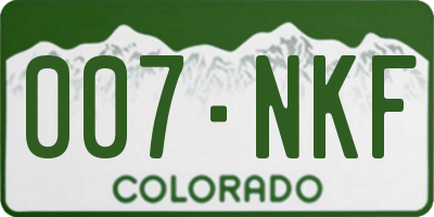 CO license plate 007NKF