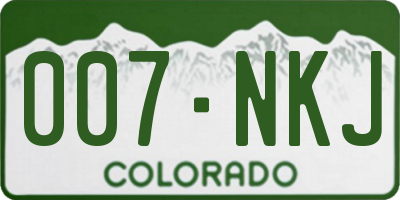 CO license plate 007NKJ