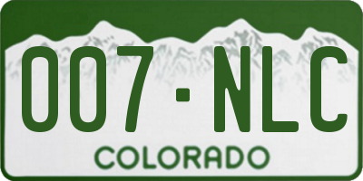 CO license plate 007NLC