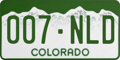 CO license plate 007NLD