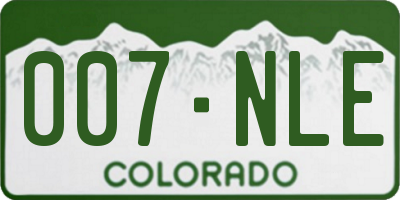 CO license plate 007NLE