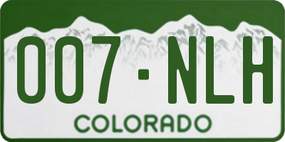 CO license plate 007NLH