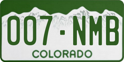 CO license plate 007NMB