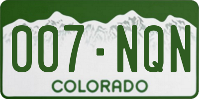 CO license plate 007NQN