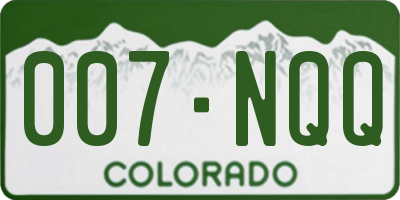 CO license plate 007NQQ