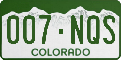 CO license plate 007NQS