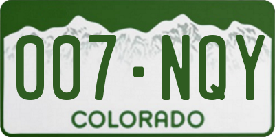 CO license plate 007NQY
