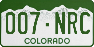 CO license plate 007NRC