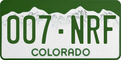 CO license plate 007NRF