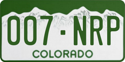 CO license plate 007NRP