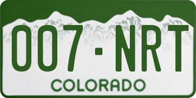 CO license plate 007NRT