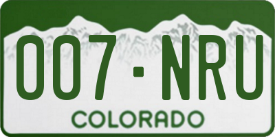 CO license plate 007NRU