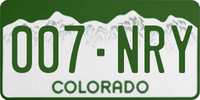 CO license plate 007NRY