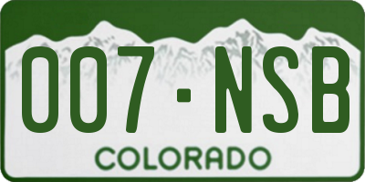 CO license plate 007NSB