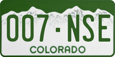 CO license plate 007NSE