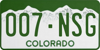 CO license plate 007NSG
