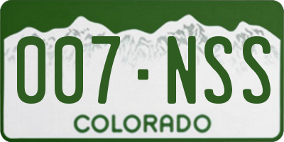 CO license plate 007NSS