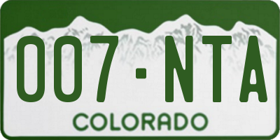 CO license plate 007NTA