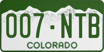 CO license plate 007NTB