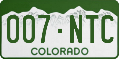 CO license plate 007NTC