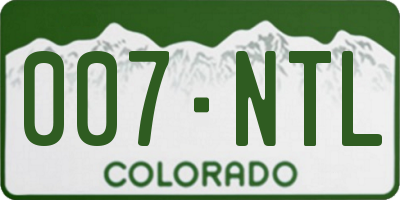 CO license plate 007NTL